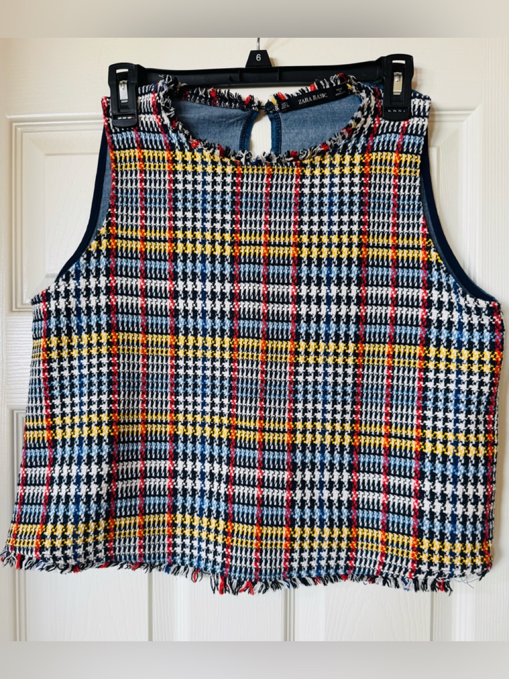 Zara Multicolor Tweed Sleeveless Top